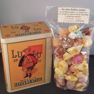 Aux bons bonbons nantais, boîte métal Petit Ecolier LU®