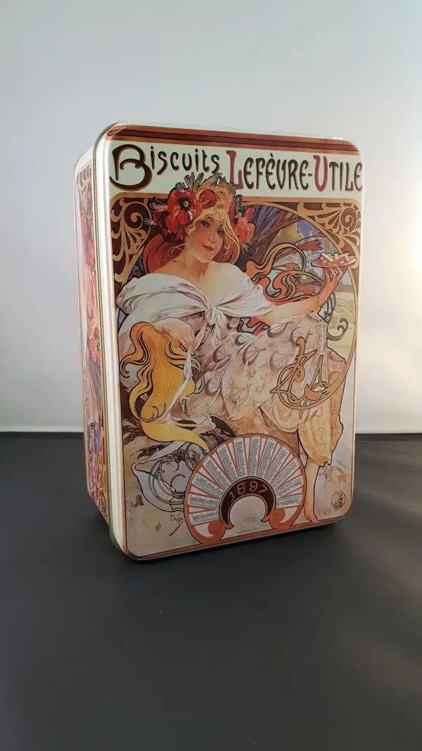 Boîte sucre Mucha Biscuits Lefèvre-Utile