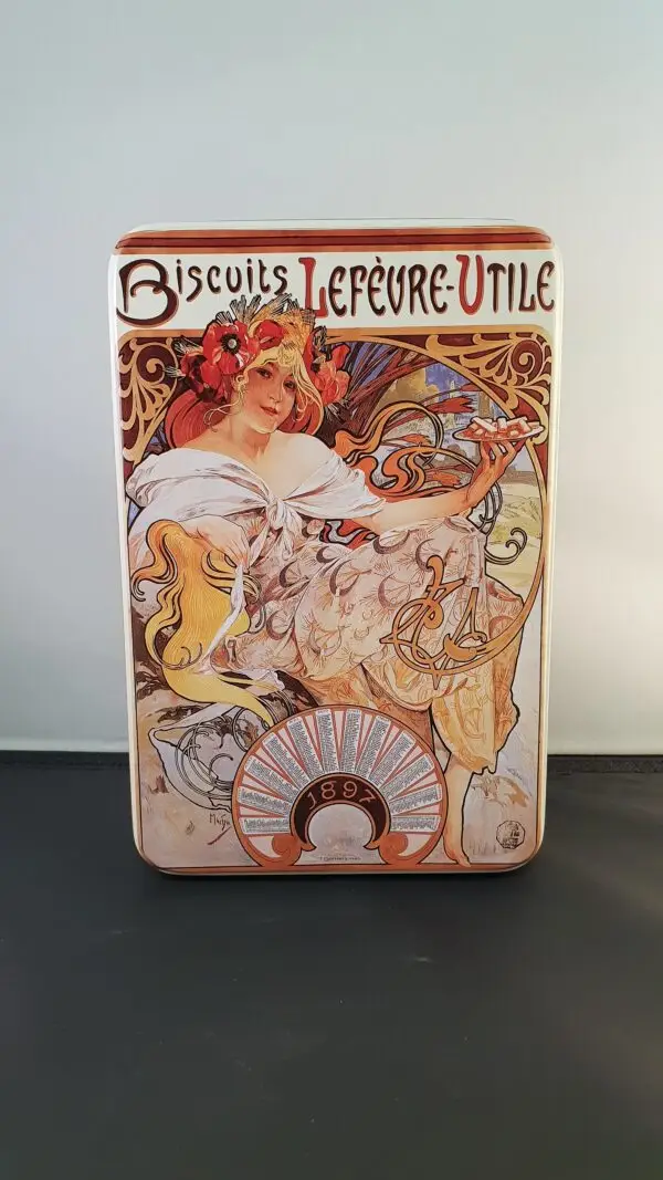 Boîte sucre Mucha Biscuits Lefèvre-Utile