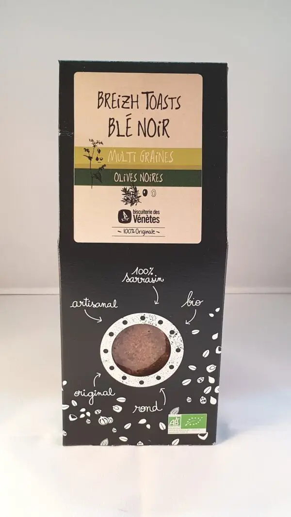 Breizh toasts au blé noir, olives noires