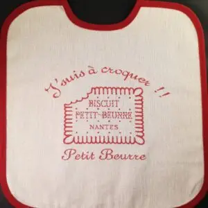Bavoir bordeaux Petit beurre