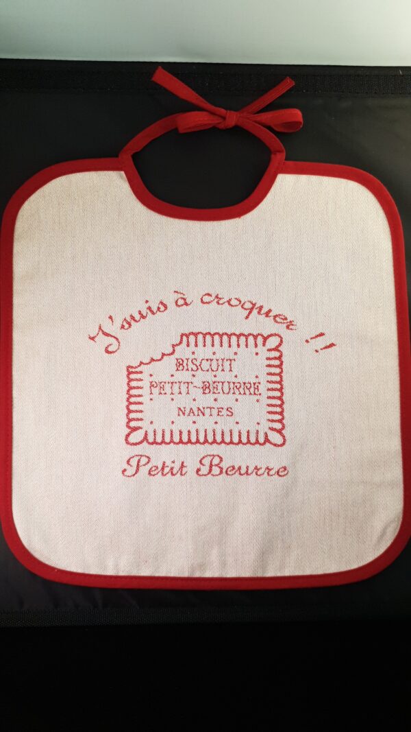 Bavoir bordeaux Petit beurre