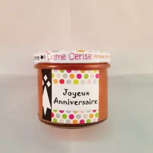 Confiture Joyeux anniversaire dame cerise