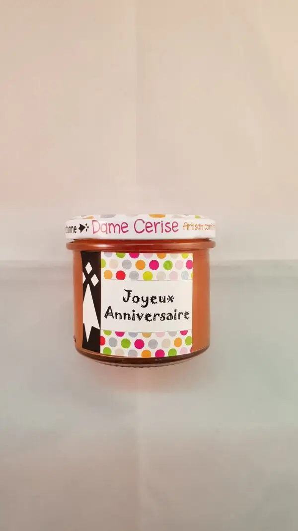 Confiture Joyeux anniversaire dame cerise