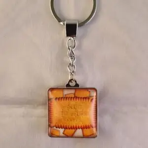 Porte-clés Petit beurre en verre