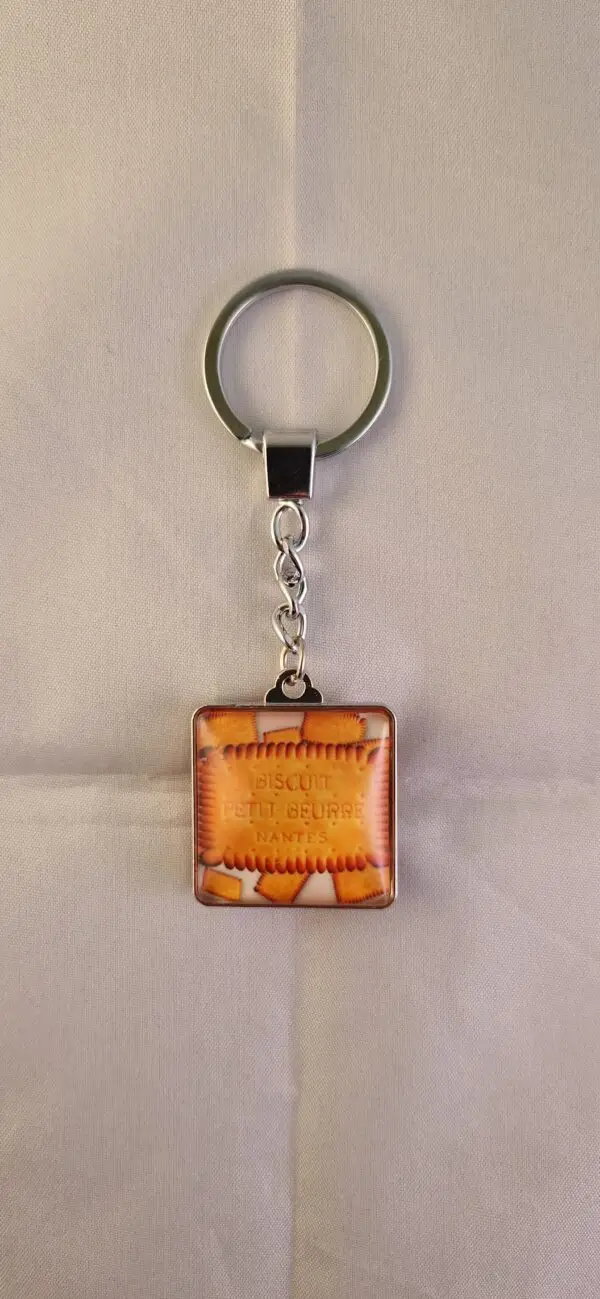 Porte-clés Petit beurre en verre