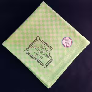 Serviette Damier Petit Beurre vert fluo