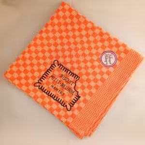 Serviette Damier Petit Beurre orange fluo