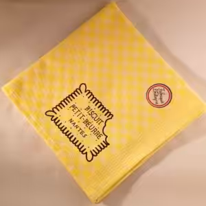 Serviette Damier Petit Beurre jaune fluo