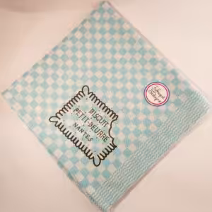 Serviette Damier Petit Beurre bleu fluo